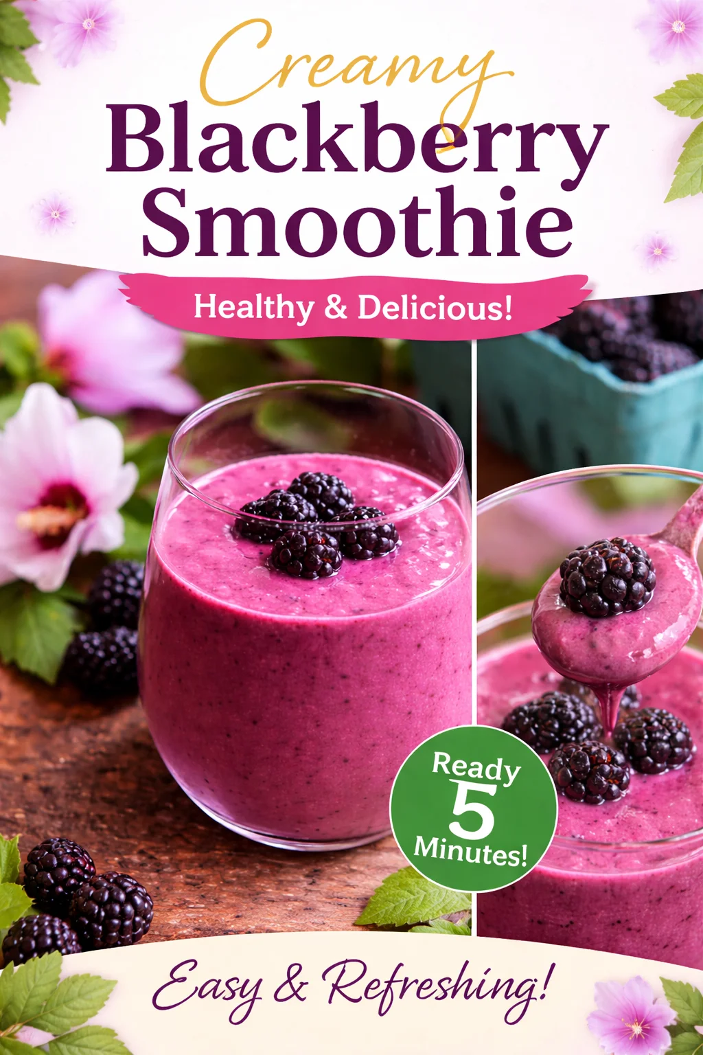 Bright and Refreshing Blackberry Ginger Smoothie Delight