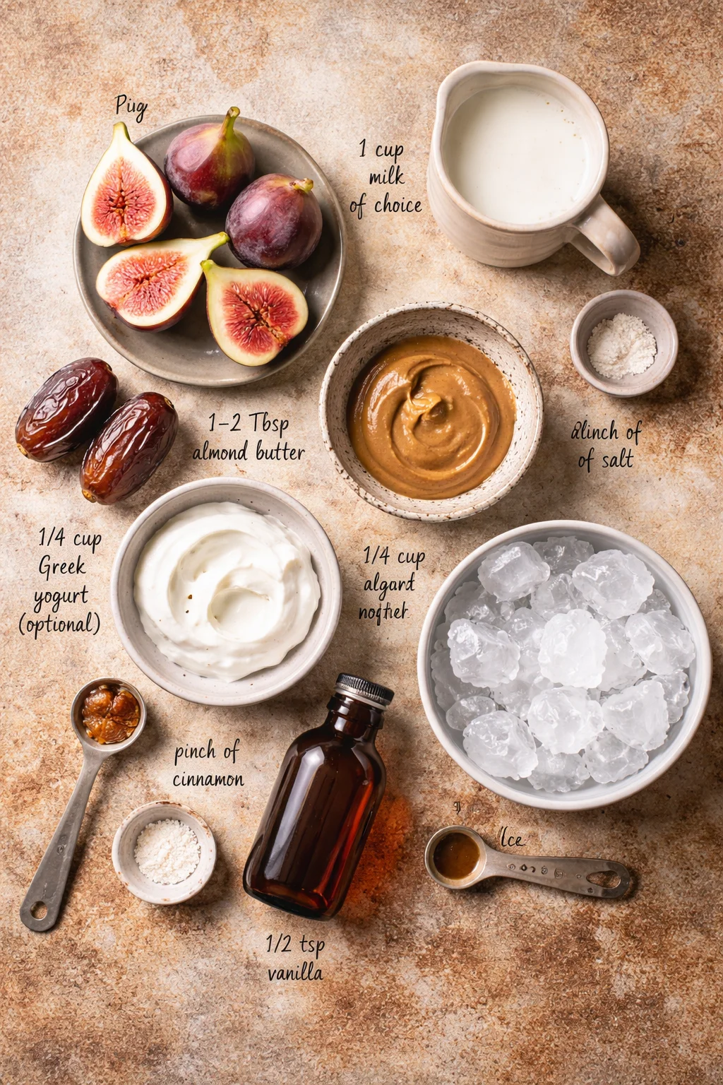 Fresh Fig Smoothie with Dates and Almond Butter