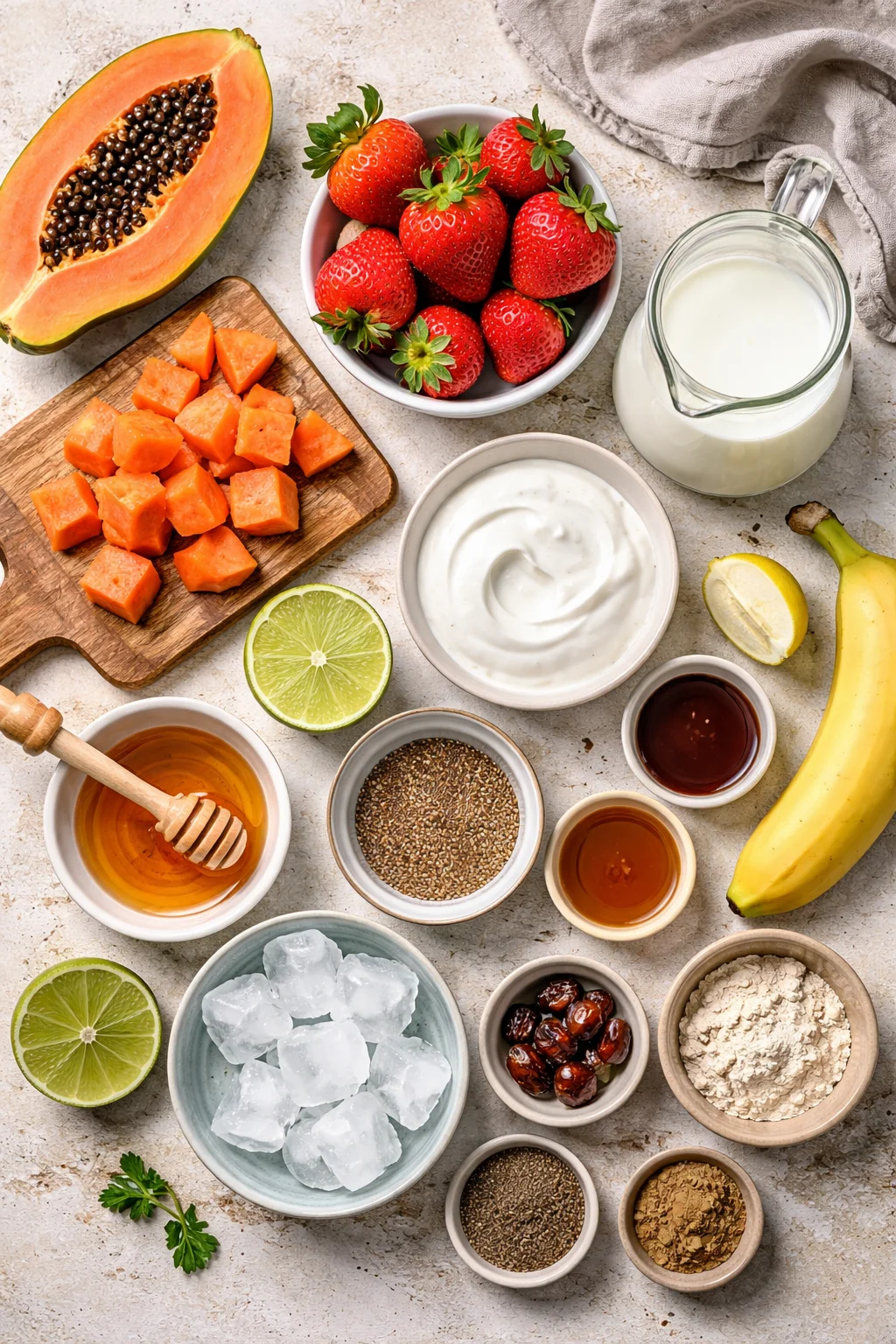 Papaya Strawberry Smoothie