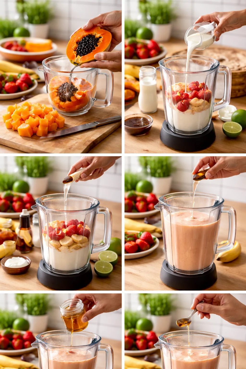 Deliciously Creamy Papaya Strawberry Smoothie to Savor