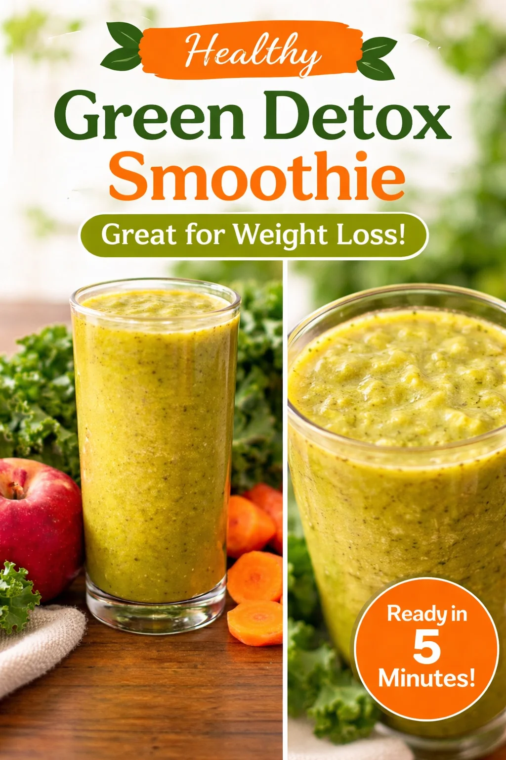 Fresh and Tasty Carrot Apple Kale Smoothie to Energize Your Day