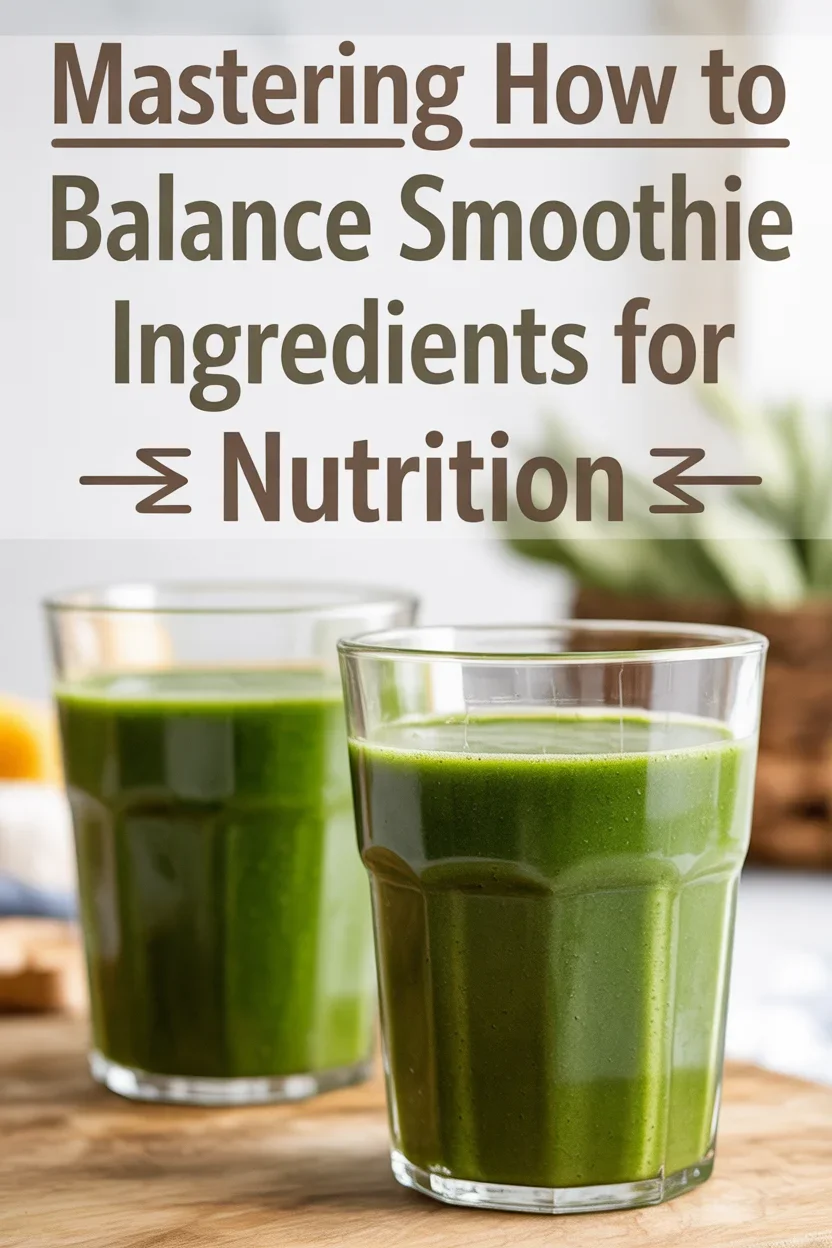 Mastering How to Balance Smoothie Ingredients for Nutrition