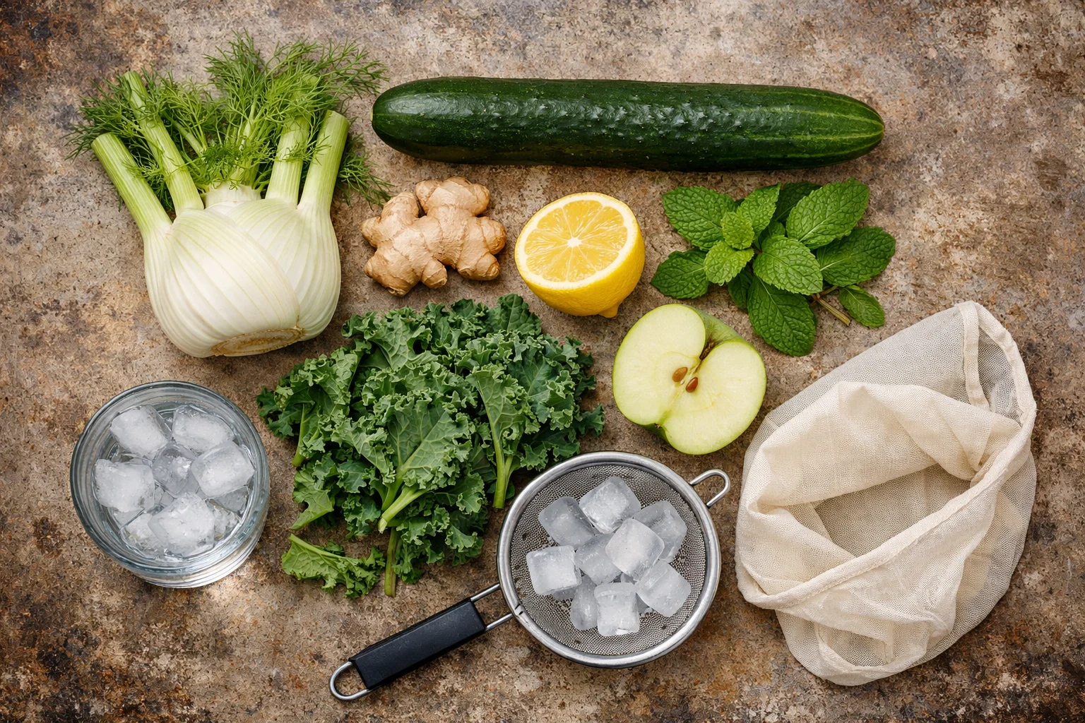 Bright and Refreshing Fennel Cucumber Kale Juice Recipe