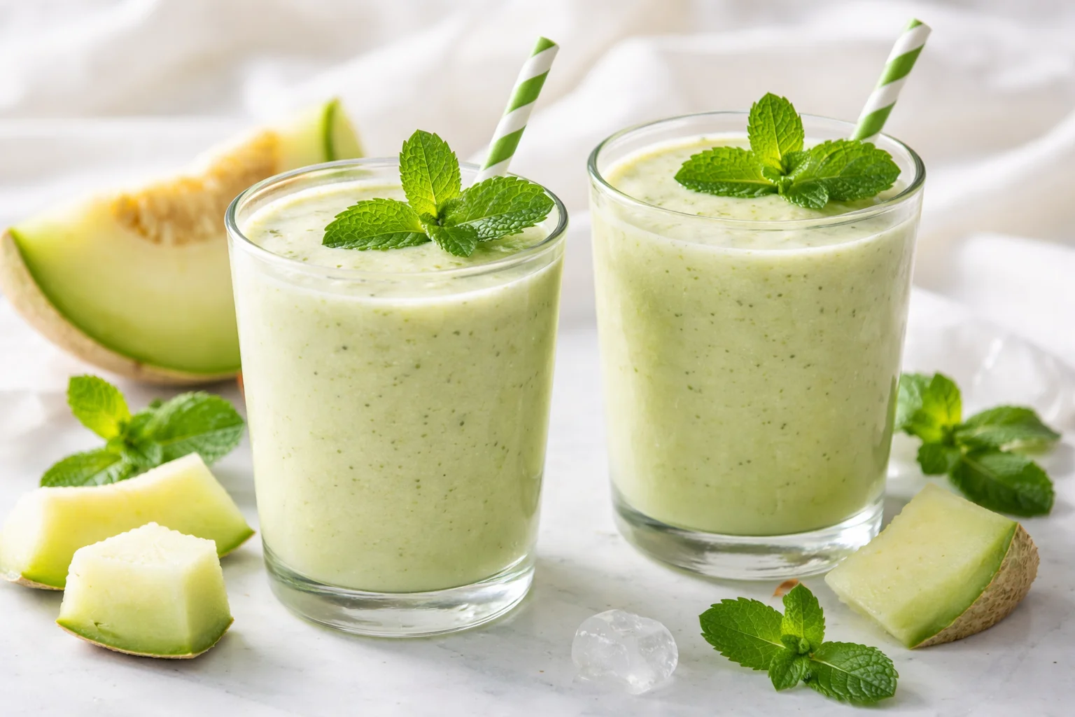 Honeydew Melon Mint Smoothie Recipe