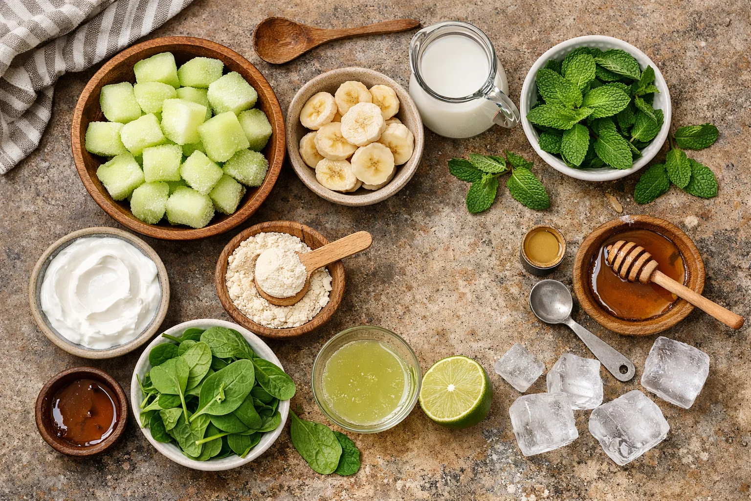 Honeydew Melon Mint Smoothie Recipe