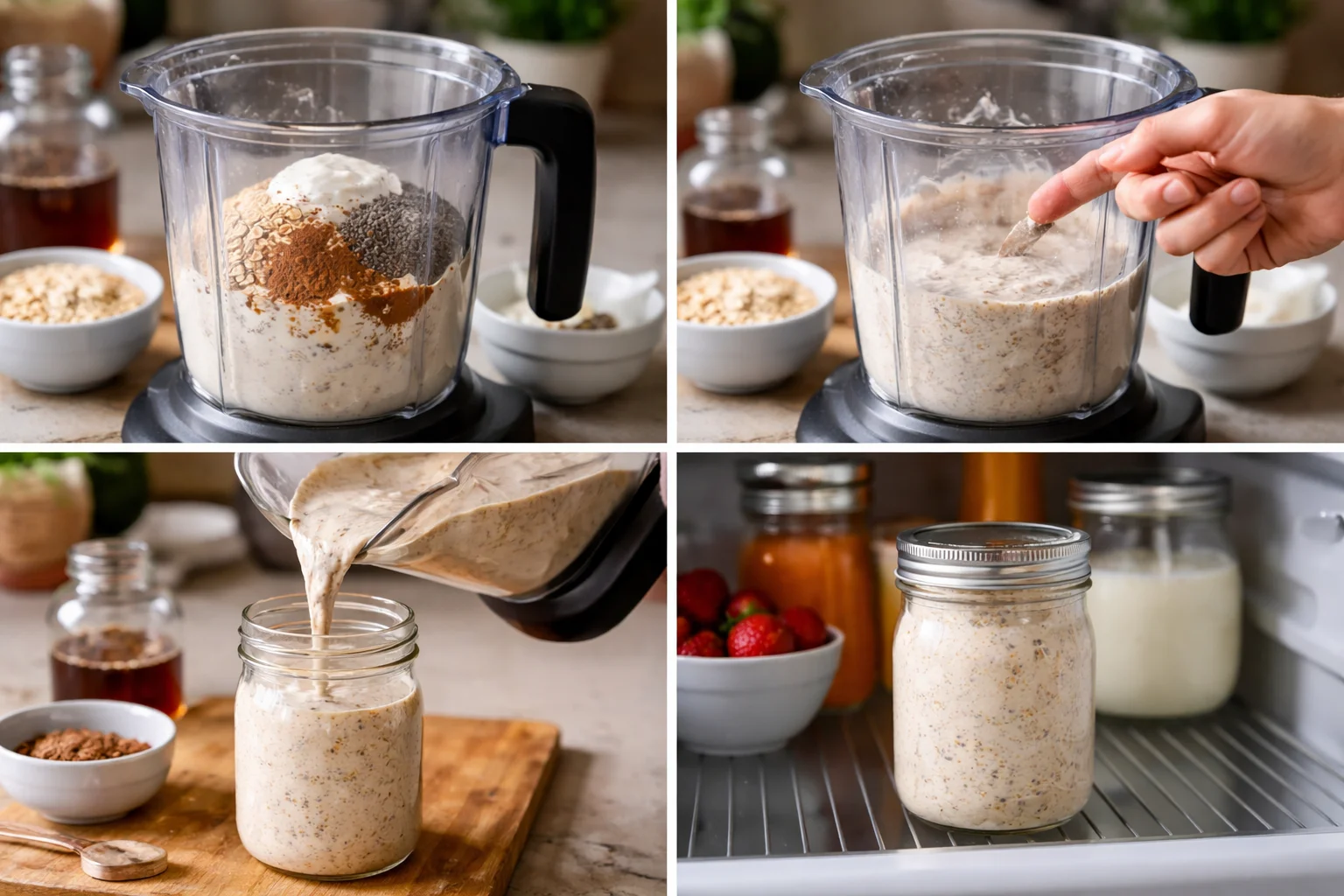 Cinnamon Roll Overnight Oats (Blended)