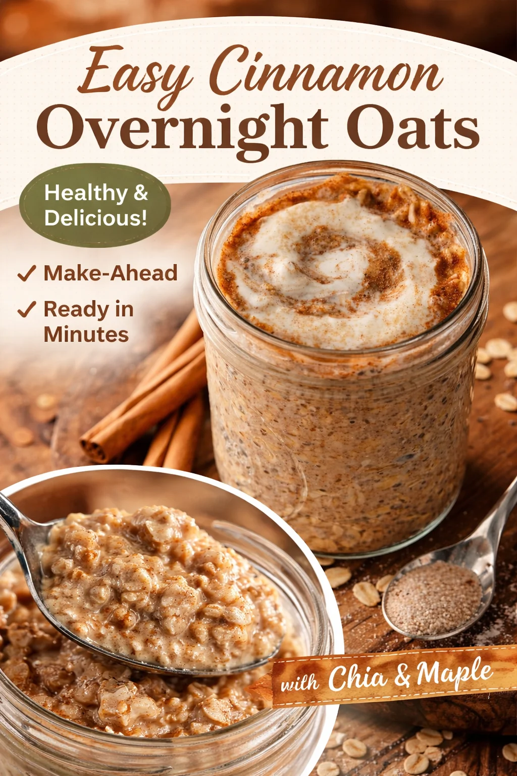 Cinnamon Roll Overnight Oats (Blended) - A Cozy Breakfast Treat