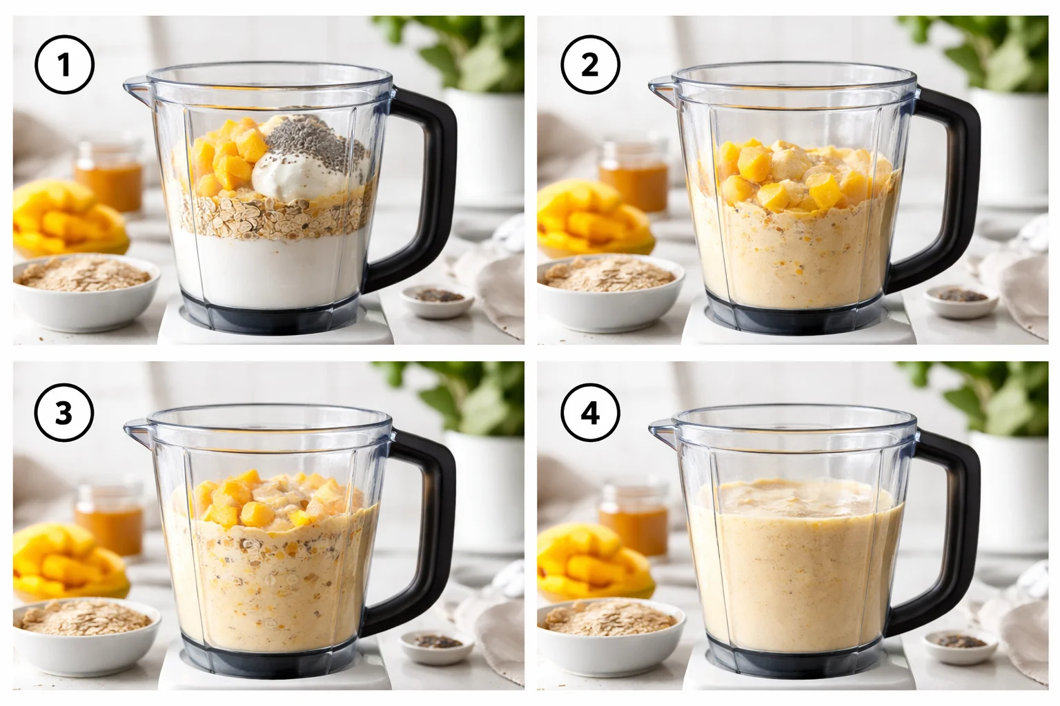 Mango Overnight Oats (Blended)