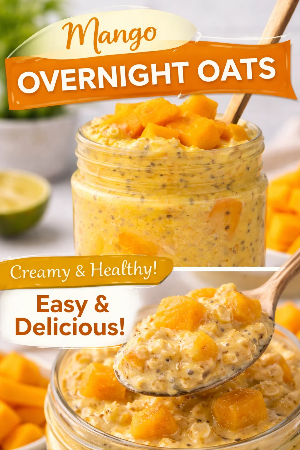 Mango Overnight Oats (Blended)