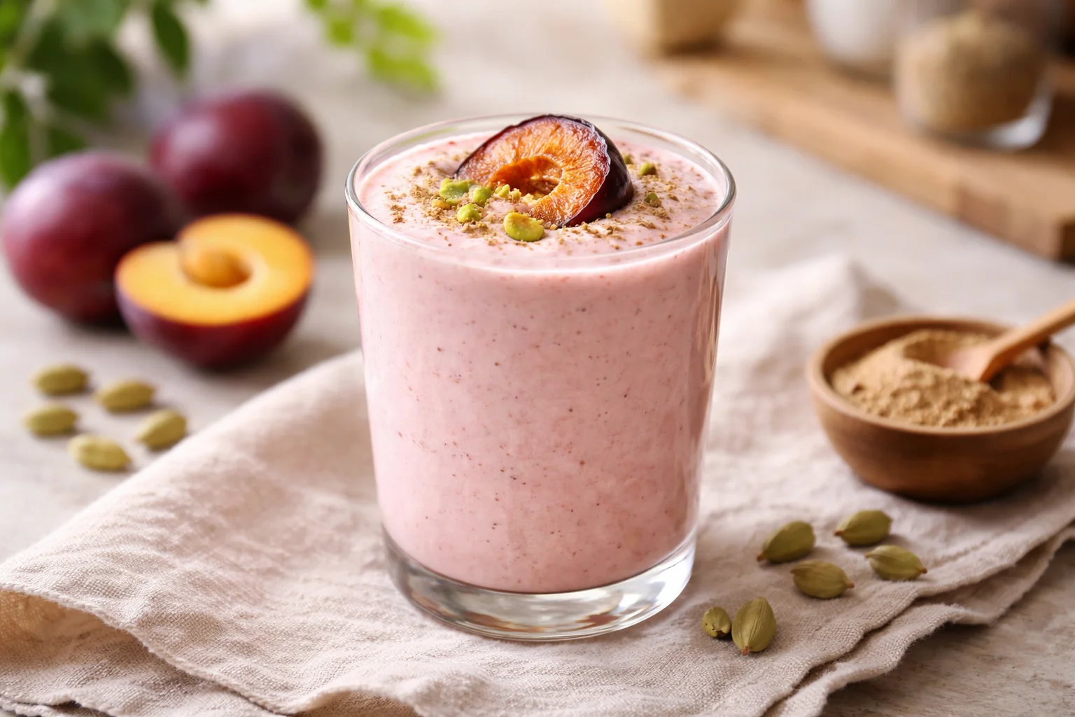 Spiced Plum Cardamom Smoothie Recipe