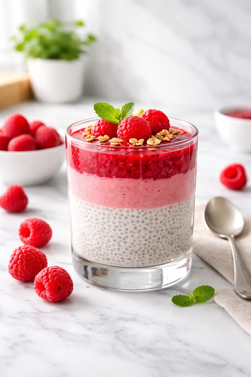 Raspberry Cheesecake Chia Pudding