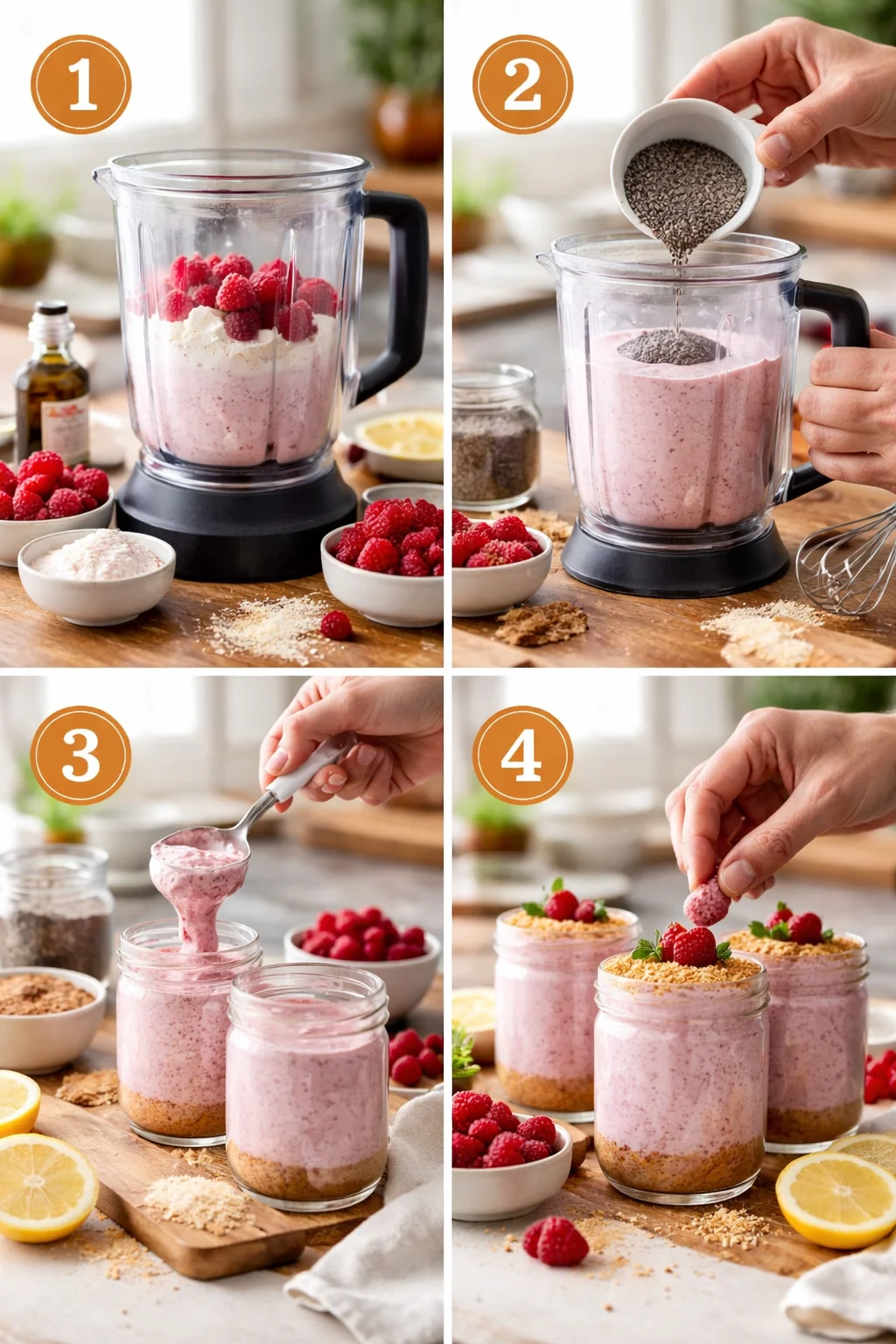 Raspberry Cheesecake Chia Pudding