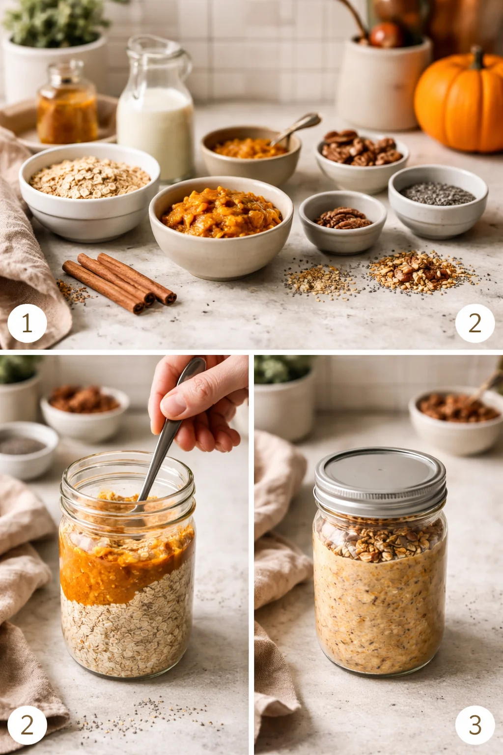 Pumpkin Pie Overnight Oats Two Ways