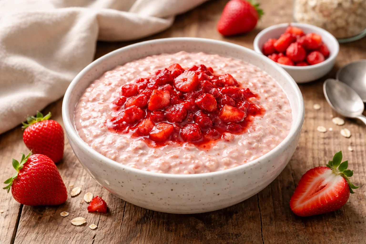 Deliciously Creamy Blended Strawberry Overnight Oats Recipe