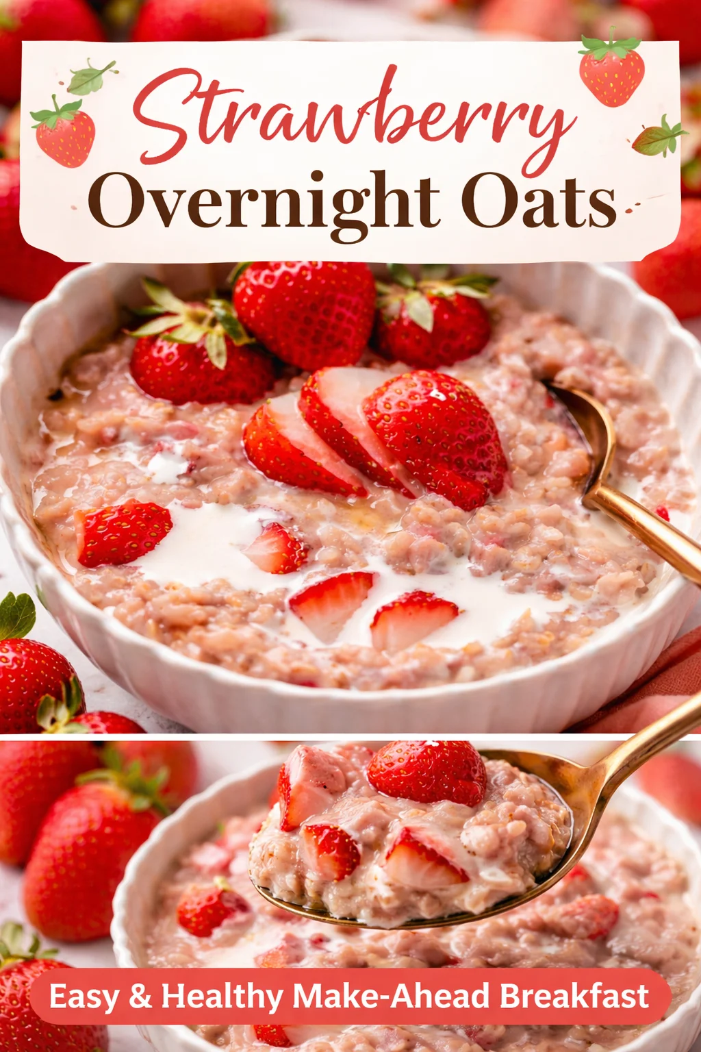 Deliciously Creamy Strawberry Oatmeal (Stovetop) for Breakfast Delight