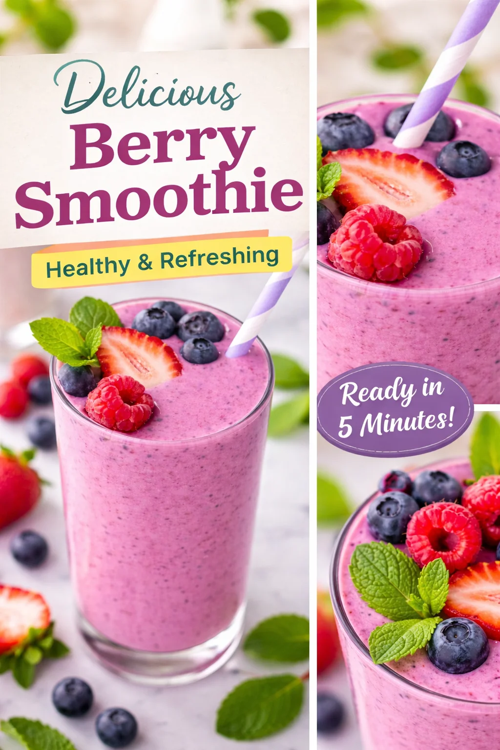 Triple Berry Greek Yogurt Smoothie Recipe