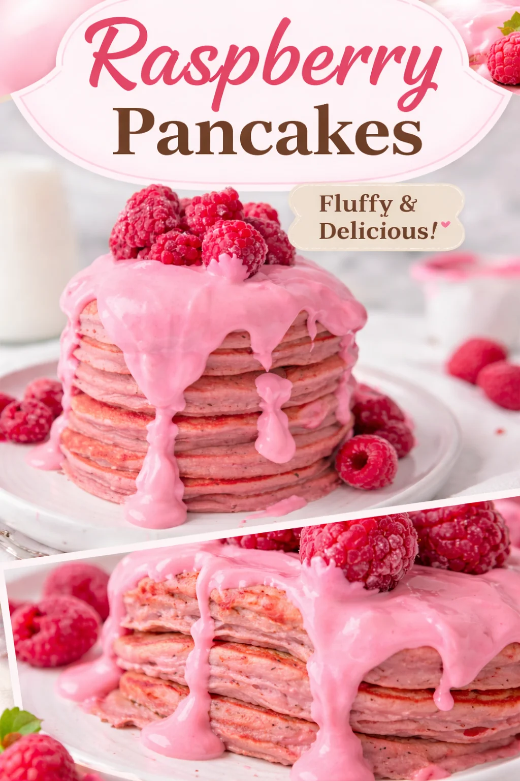Deliciously Fluffy Pink Pitaya Pancakes with Oat Flour