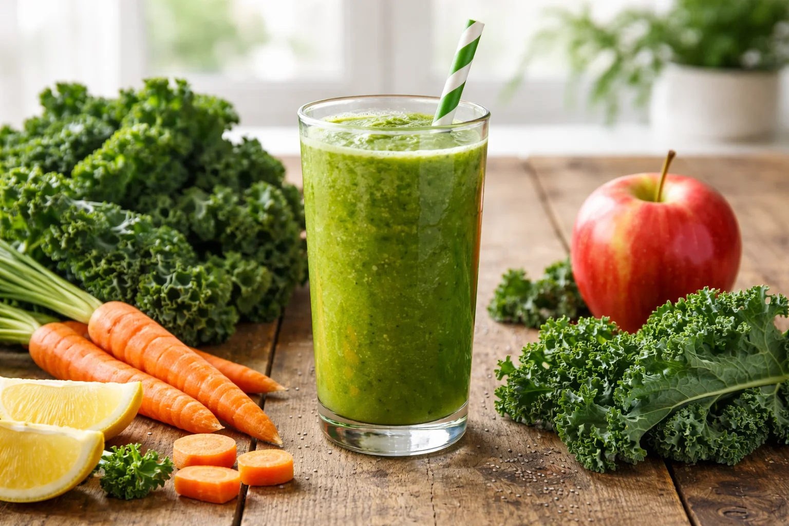 Deliciously Simple Carrot Apple Kale Smoothie Recipe to Enjoy