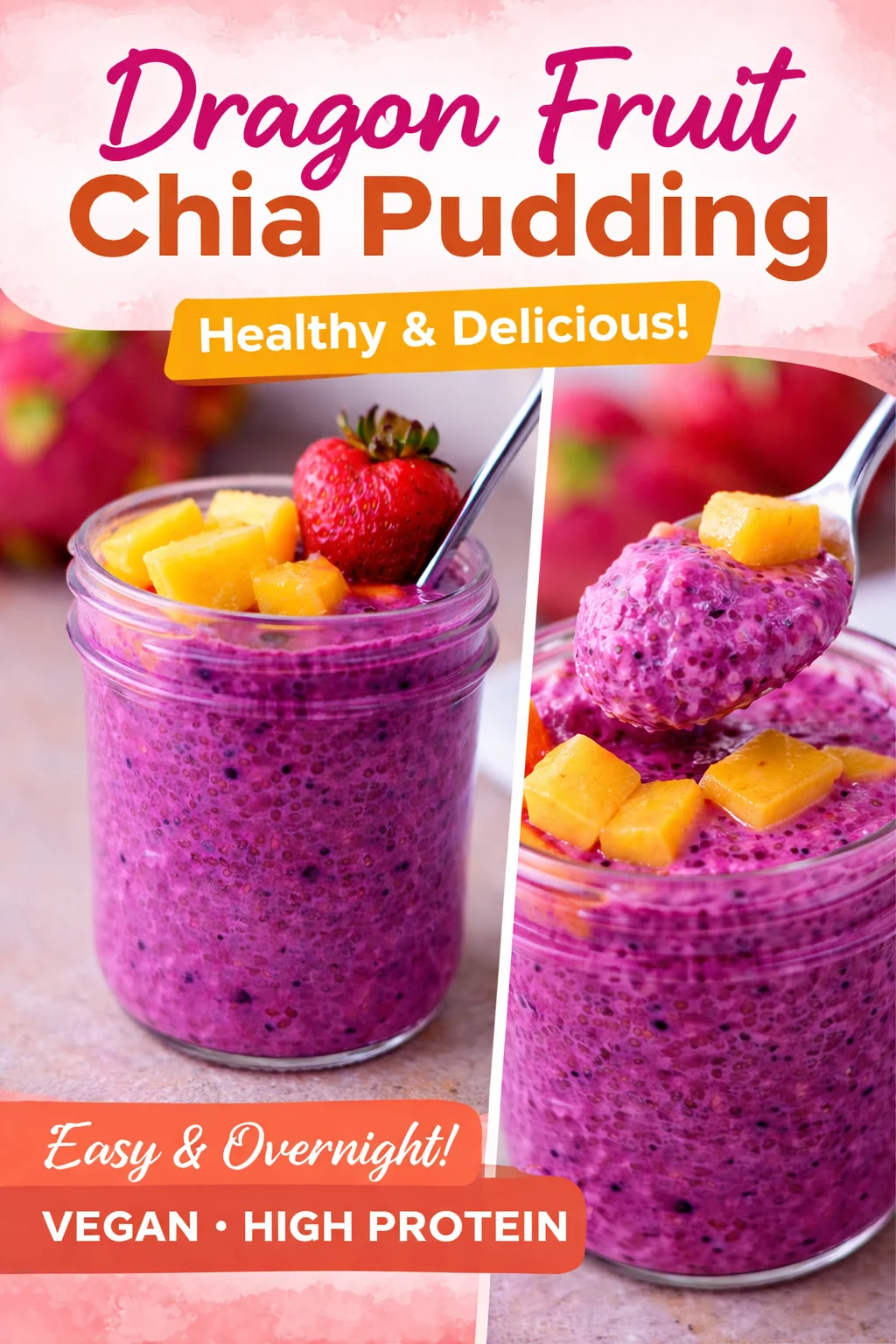 Deliciously Simple Pink Pitaya Chia Pudding (Dragon Fruit) Recipe