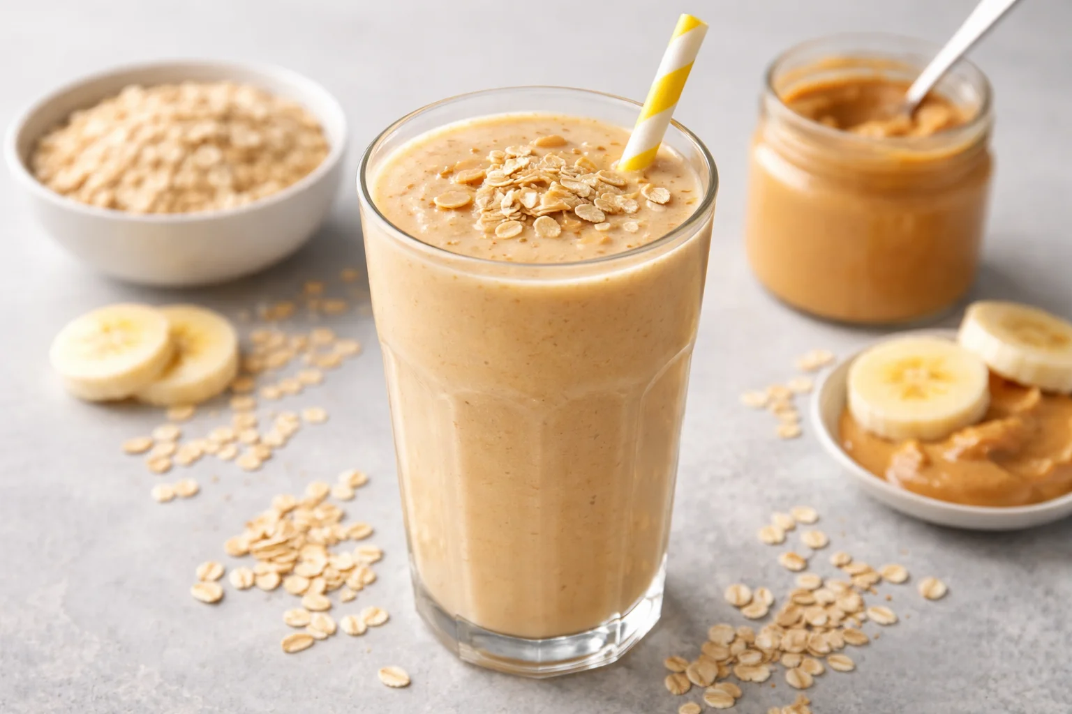 Deliciously Smooth Peanut Butter Banana Oatmeal Smoothie Recipe