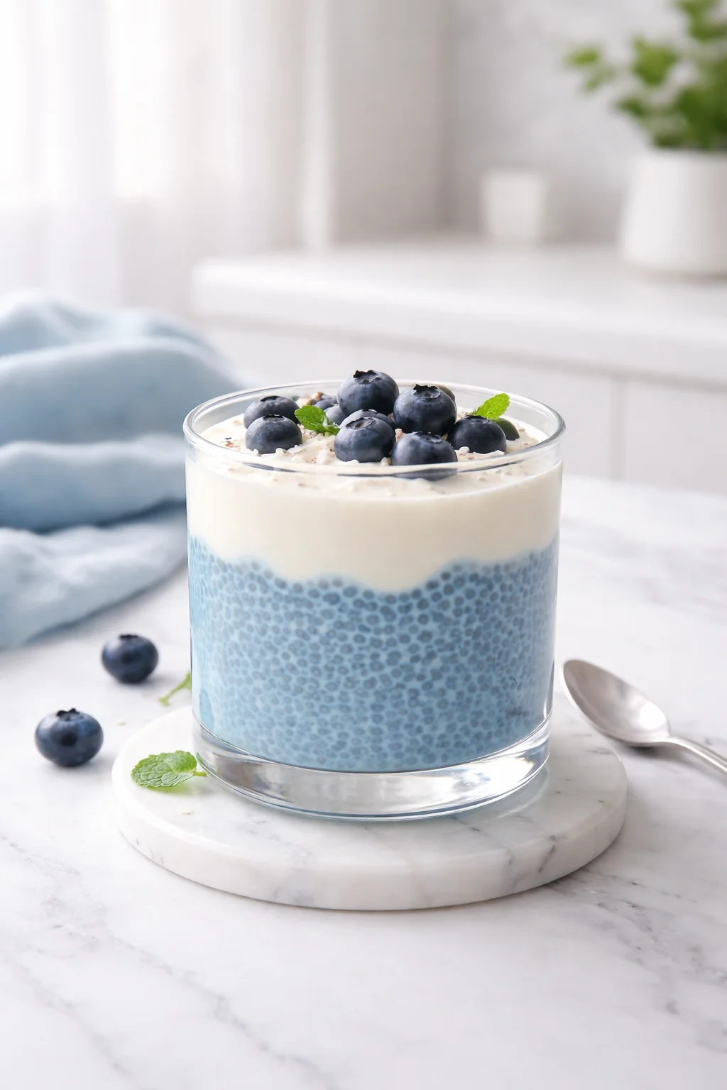 Blue Chia Pudding Healthy & Delicious
