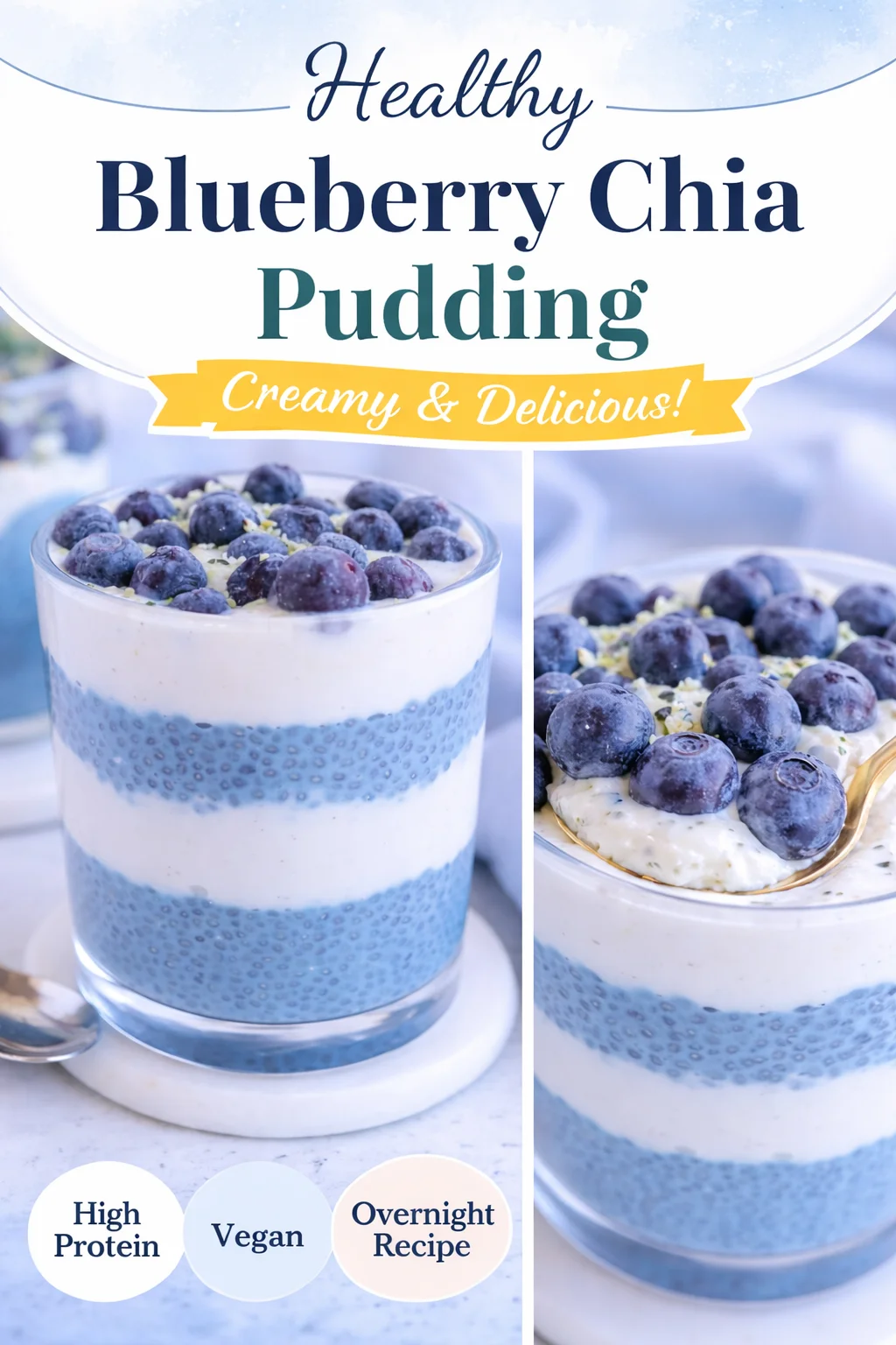 Blue Chia Pudding Healthy & Delicious