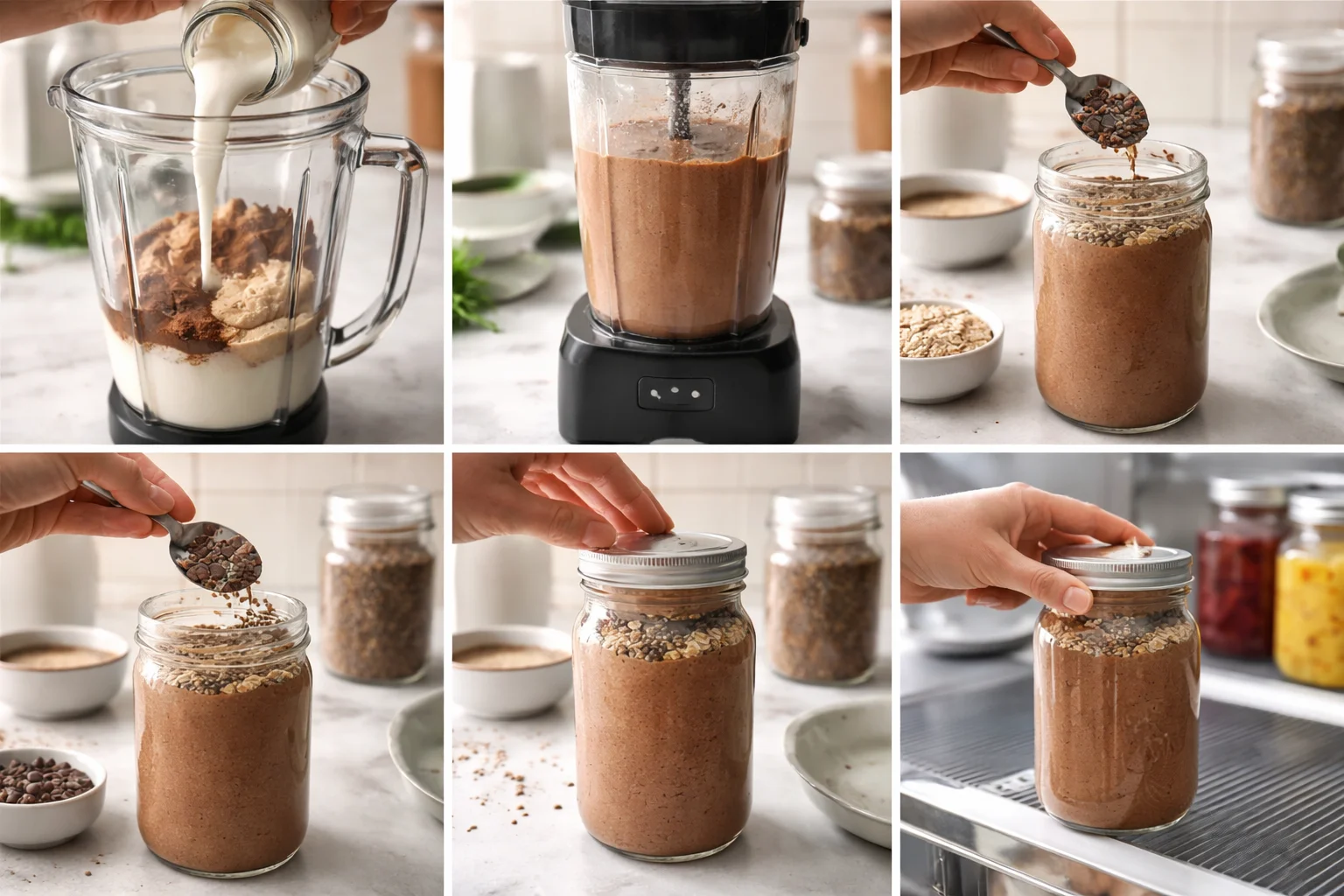Indulgent Brownie Blended Overnight Oats for a Tasty Morning Treat