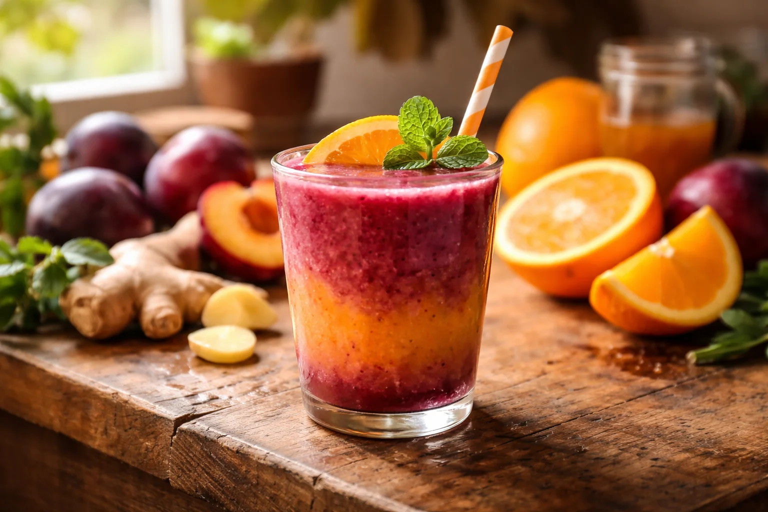 Plum Orange Ginger Smoothie Recipe to Brighten Your Day