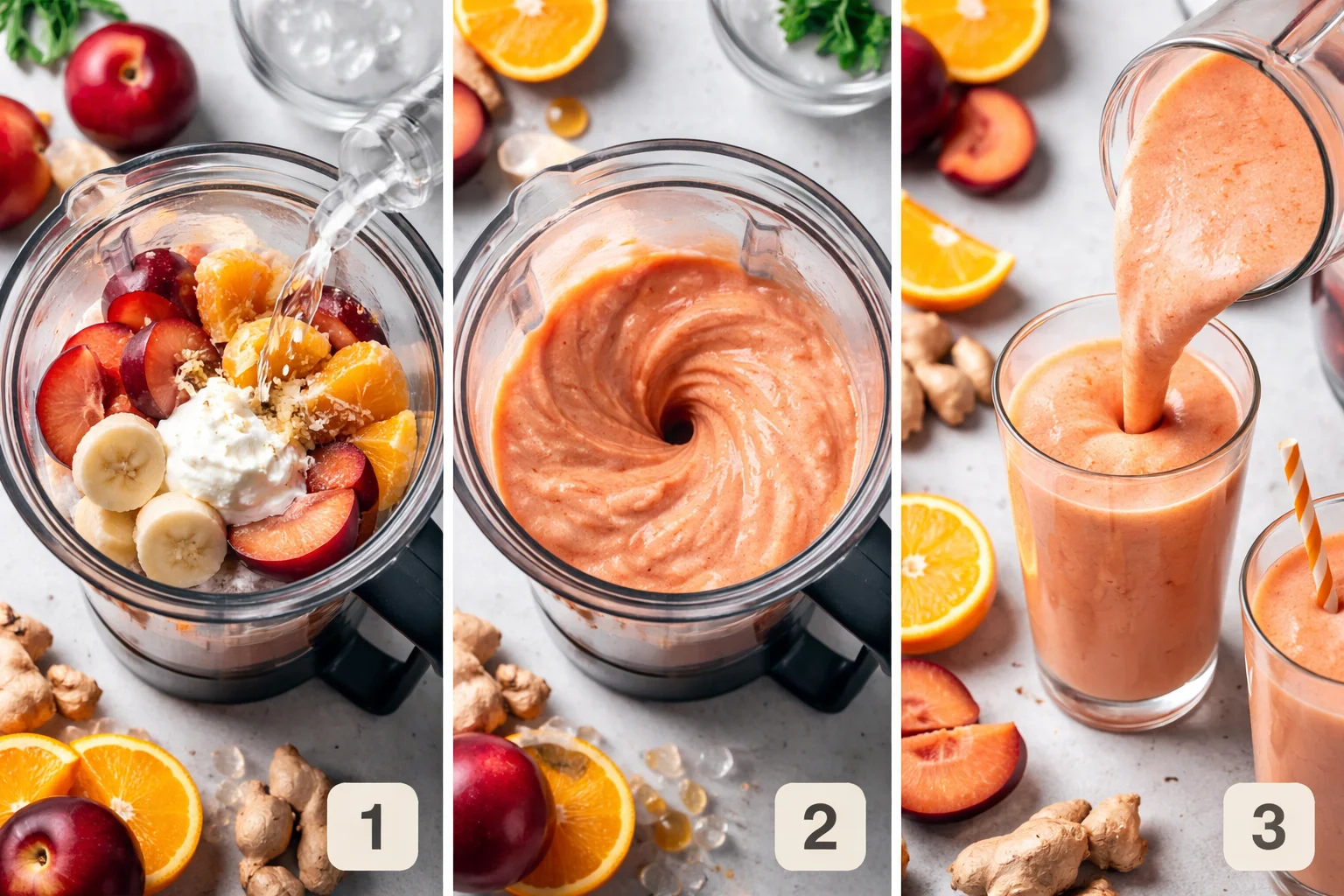 Plum Orange Ginger Smoothie Recipe to Brighten Your Day