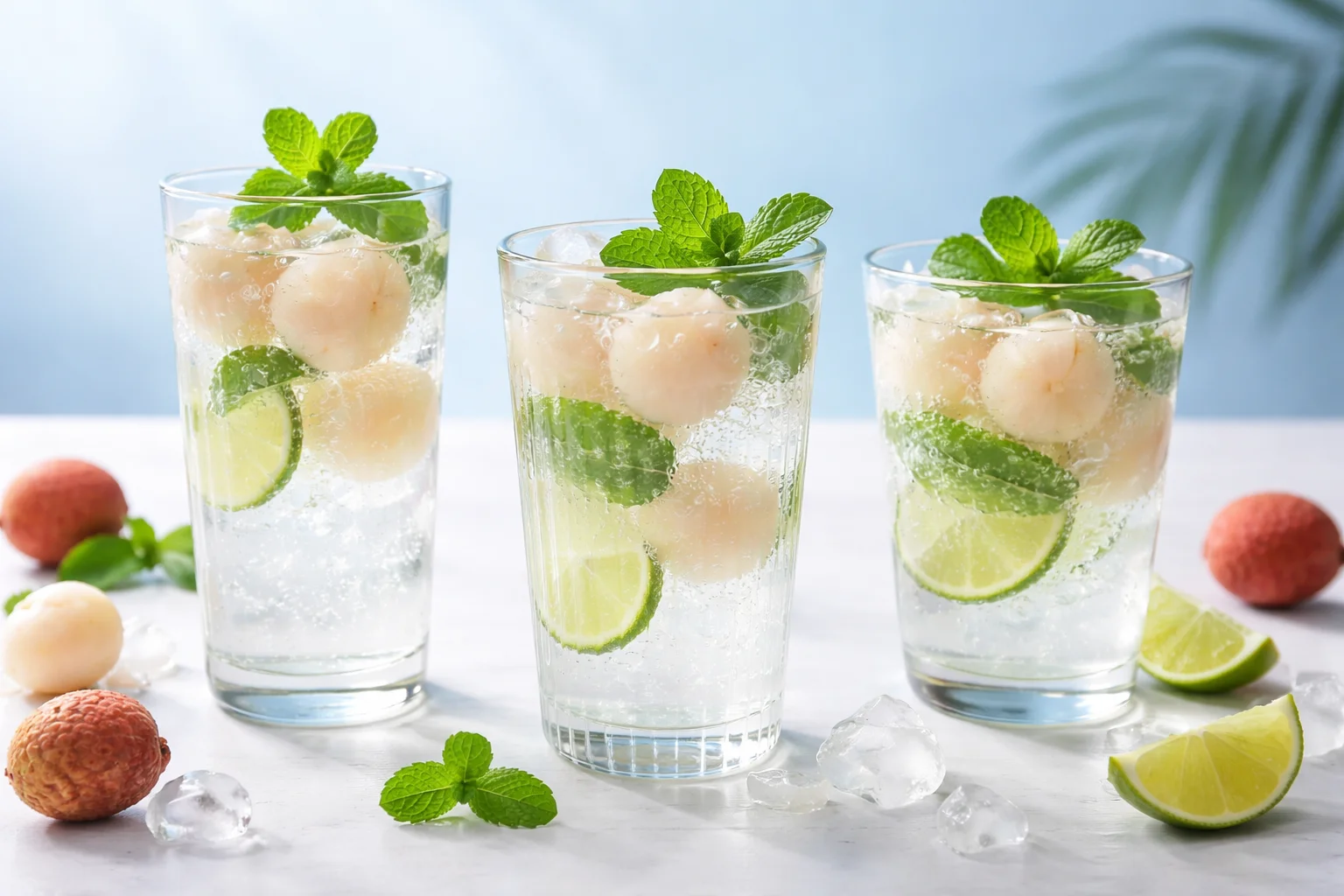 Fresh Lychee Mint Juice Recipe