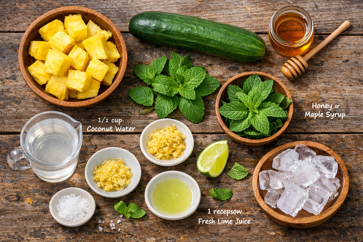 Pineapple Cucumber Mint Digestive Juice Recipe