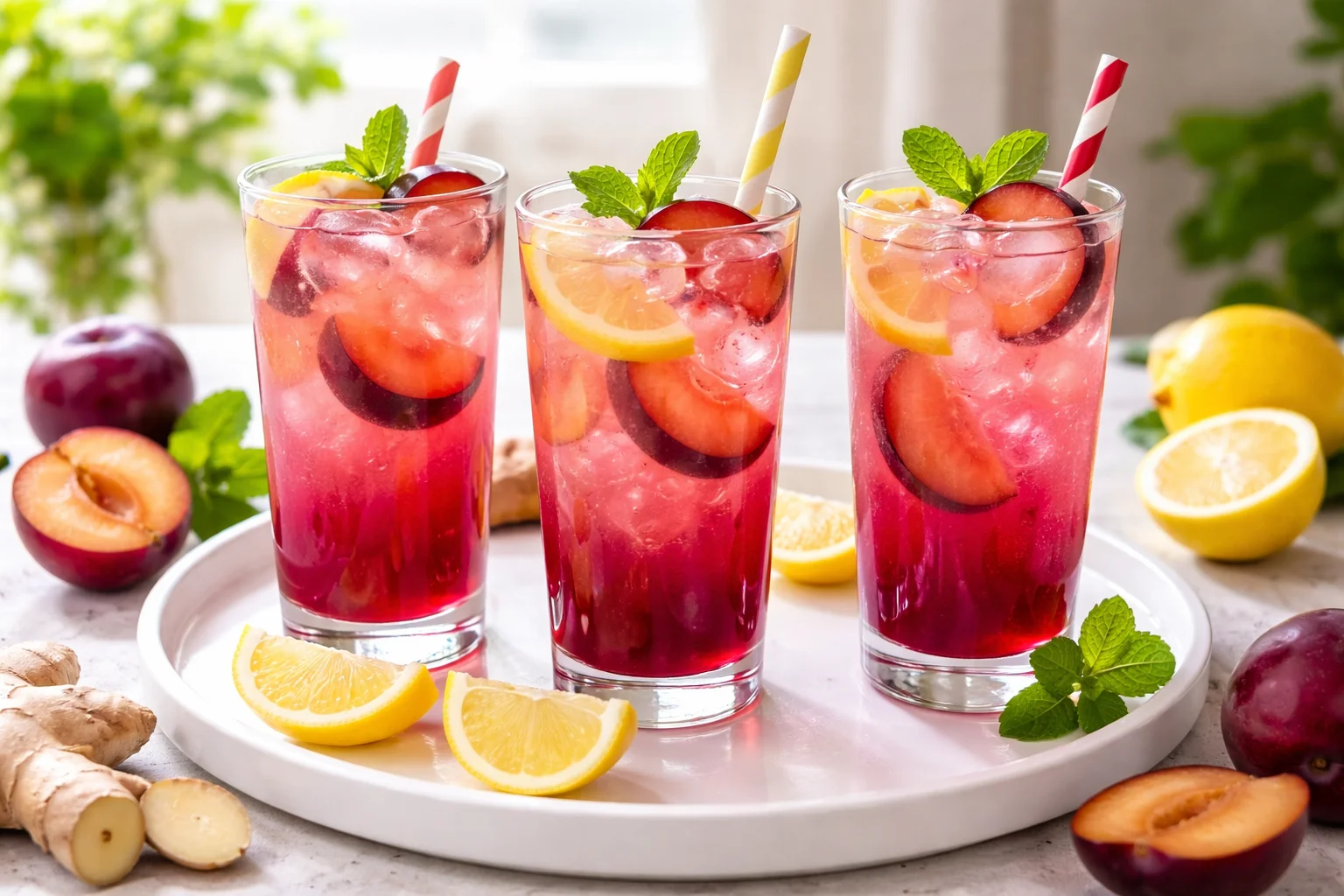 Refreshing Plum Ginger Lemon Juice Recipe to Brighten Your Day