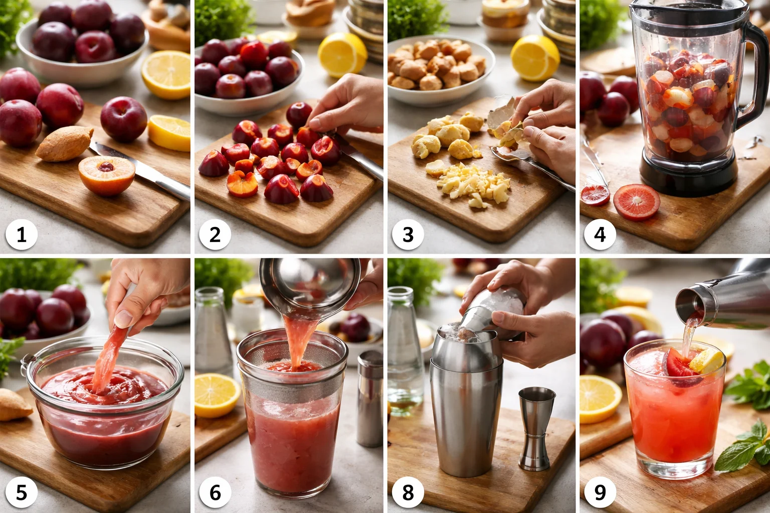 Plum Ginger Lemon Juice Recipe