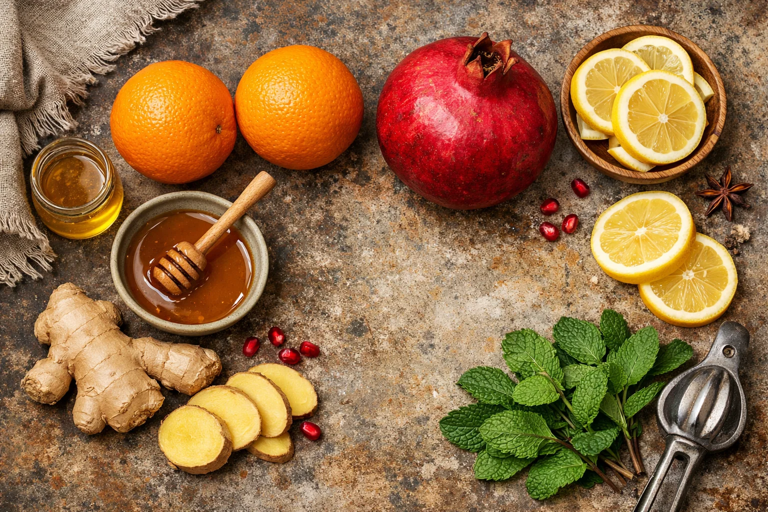 Pomegranate Orange Citrus Juice Recipe