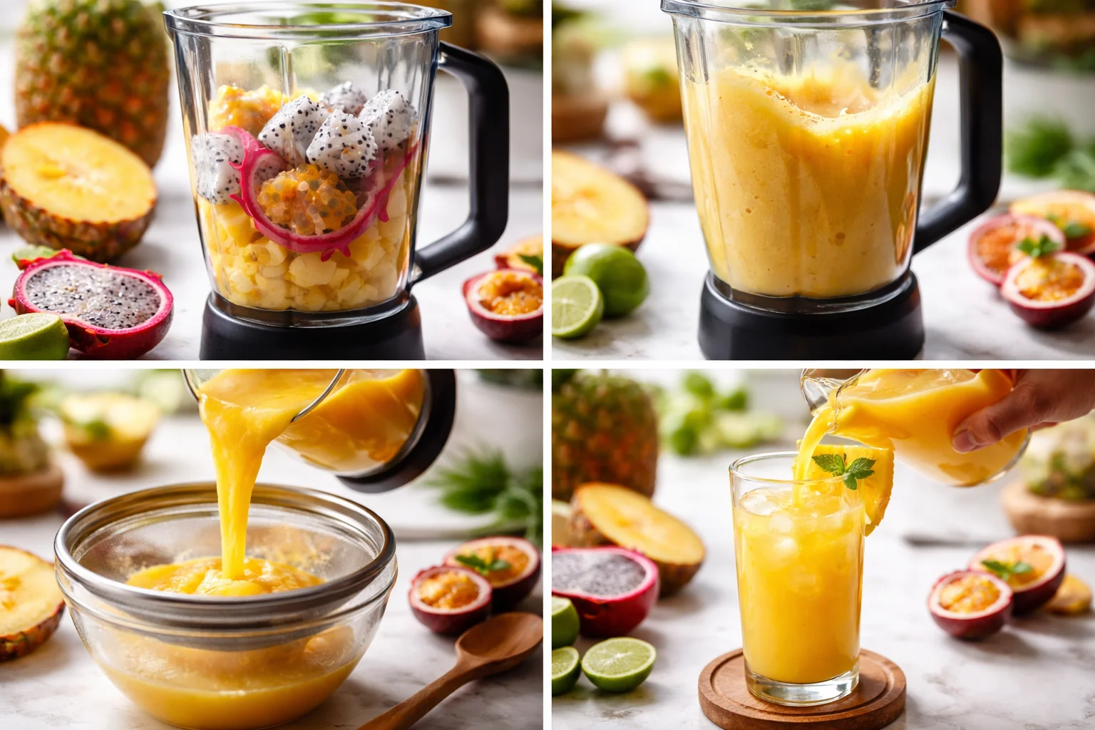 Dragon Fruit Pineapple Passion Fruit Juice Recipe