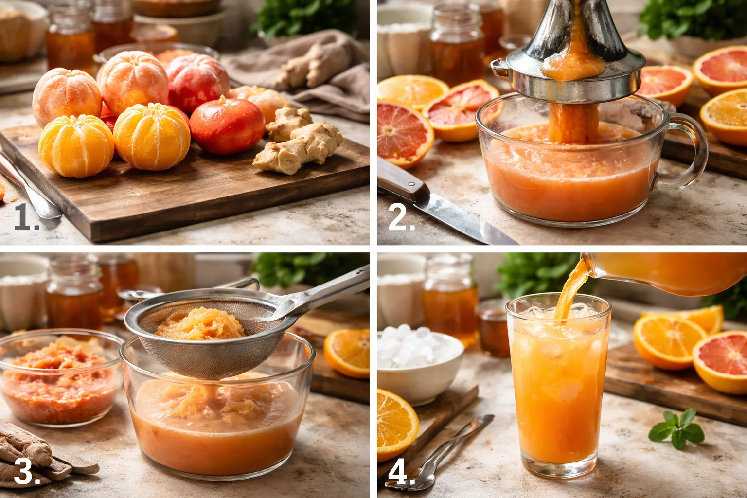 Orange Grapefruit Ginger Immunity Juice Recipe