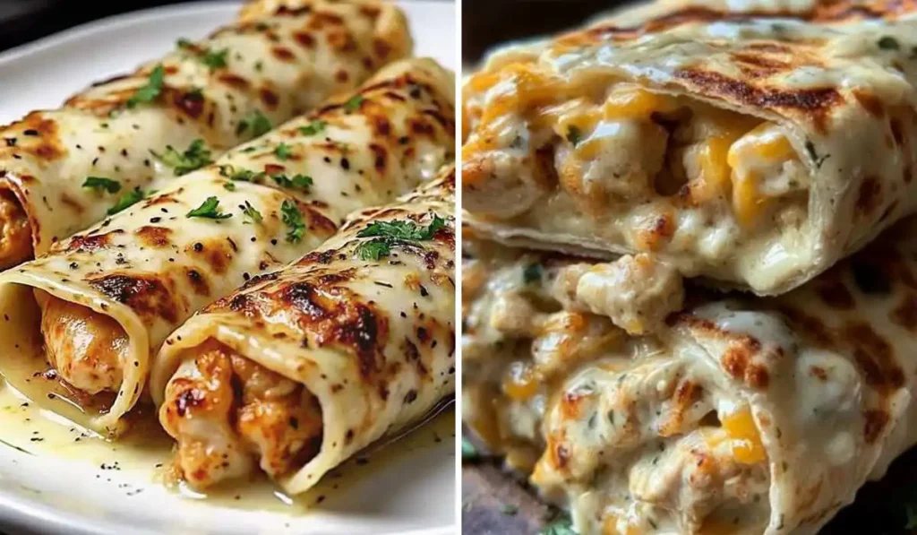 Cheesy Garlic Chicken Wraps