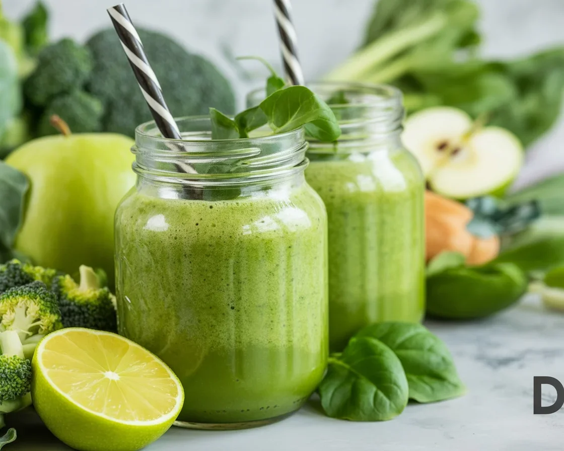 Green smoothie recipe using spinach, apple, and avocado for optimal gut health.