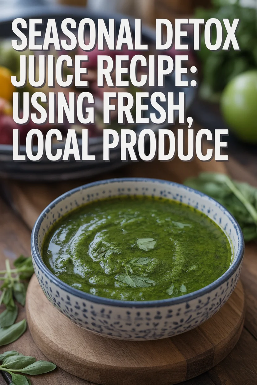 A Pinterest style image of Seasonal Detox Juice Recipe: Using Fresh, Local Produce