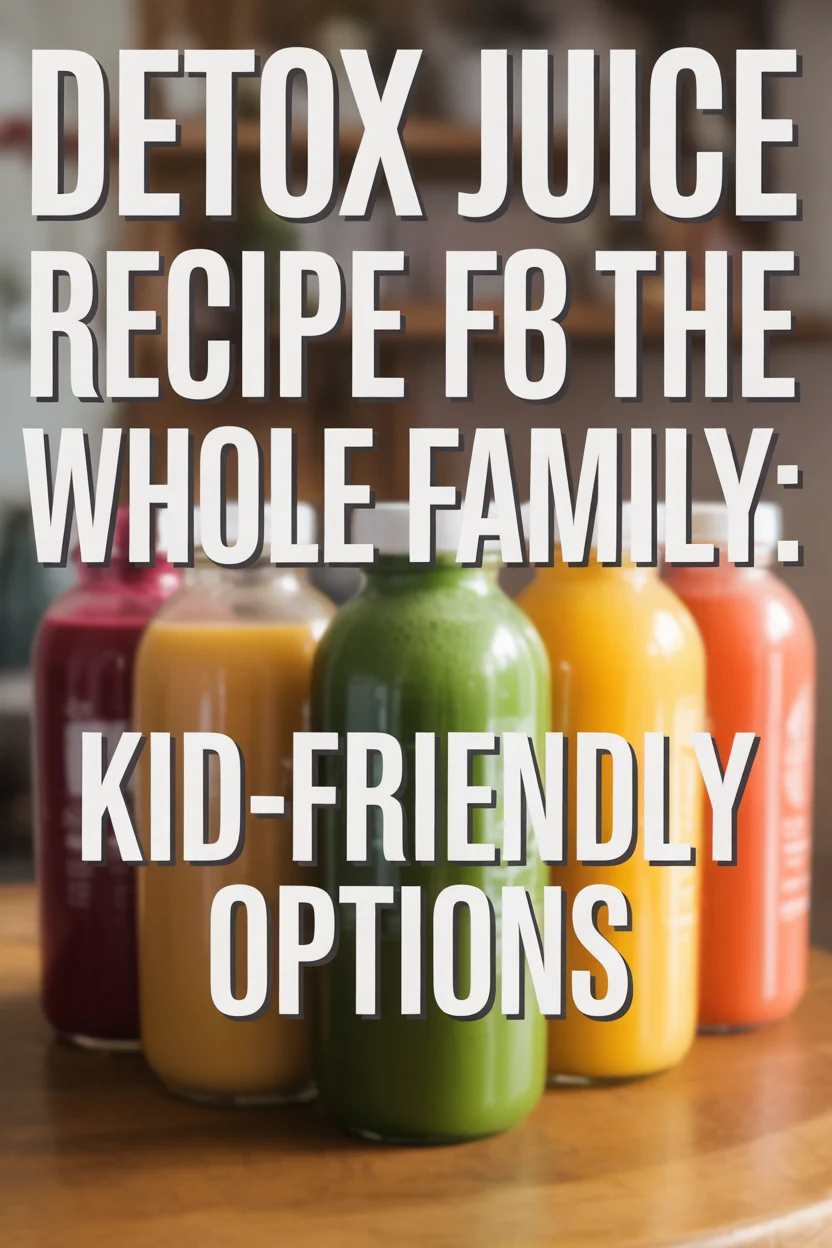 A Pinterest style image of Detox Juice Recipe for the Whole Family: Kid-Friendly Options