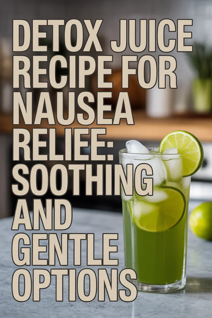 A Pinterest style image of a Detox Juice Recipe for Nausea Relief: Soothing and Gentle Options