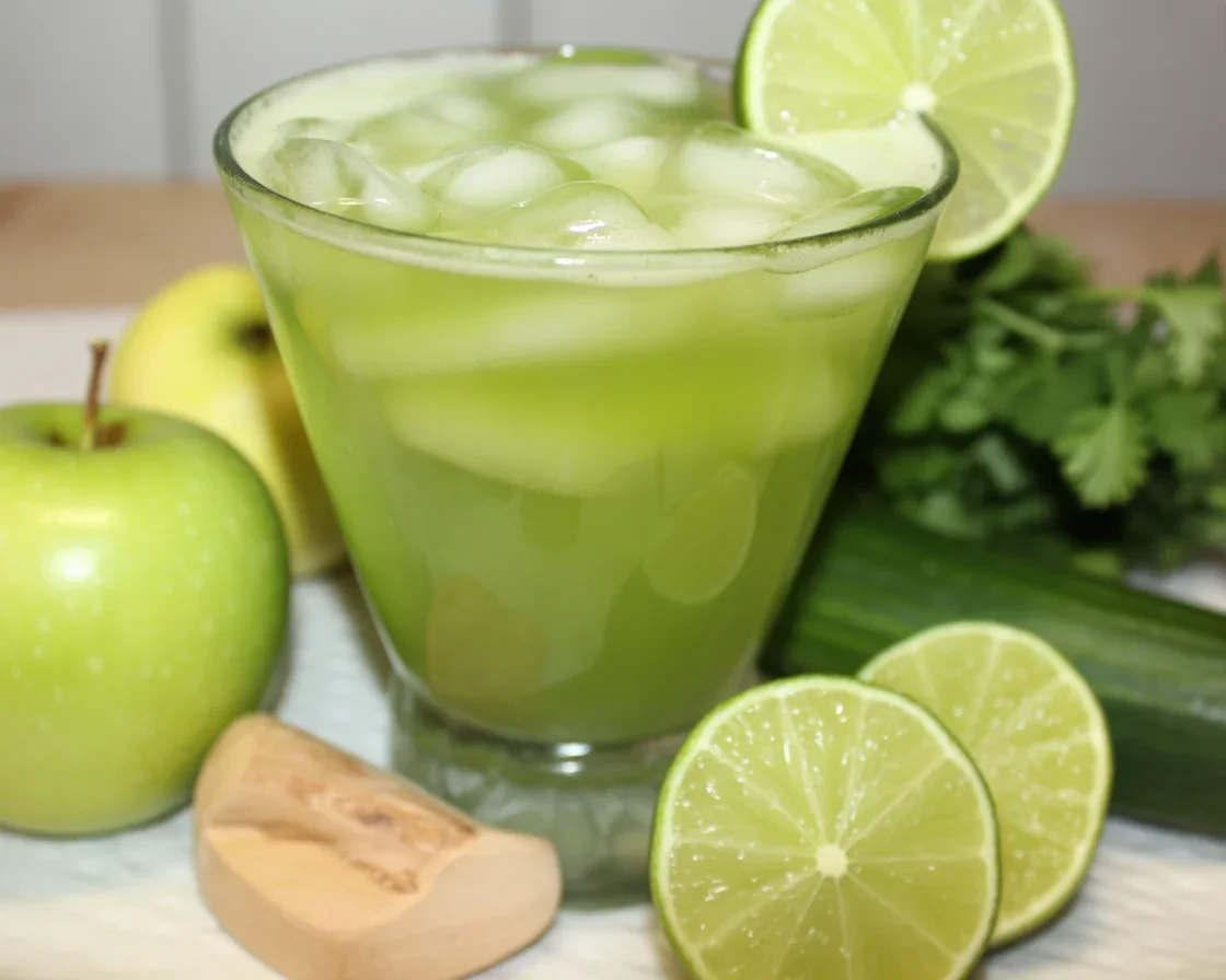 Detox Juice Recipe for Nausea Relief with ginger and apple for natural comfort.