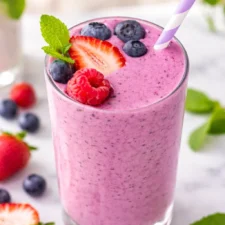 Deliciously Creamy Triple Berry Greek Yogurt Smoothie